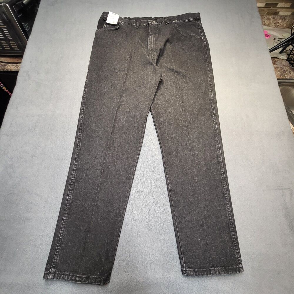 NWT Vintage Wrangler Jeans Mens 41x32 Black Deadstock Straight Leg Western Denim